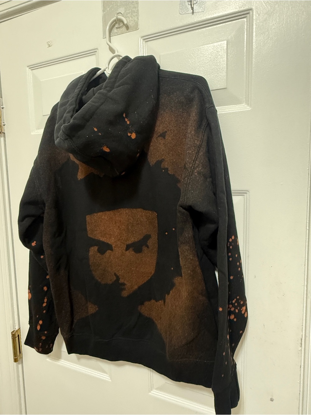 Independent Trading Company Black Orange Paint Splatter Graphic Hoodie